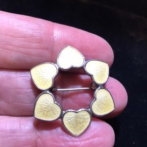 Sweet Norwegian Sterling & Enamel Pin c. 60’s VB